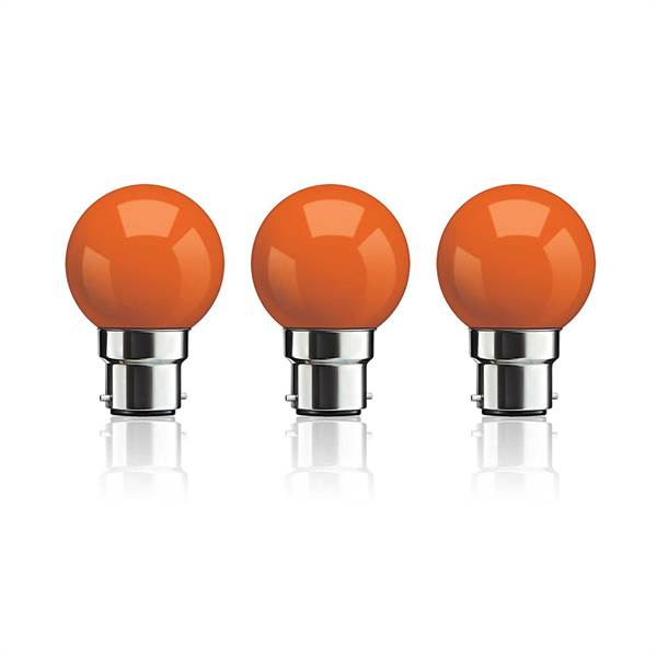 SYSKA SSK-PAG-0.5W-O-3 Base B22 0.5-Watt LED Bulb (Orange, Medium) Pack of 3